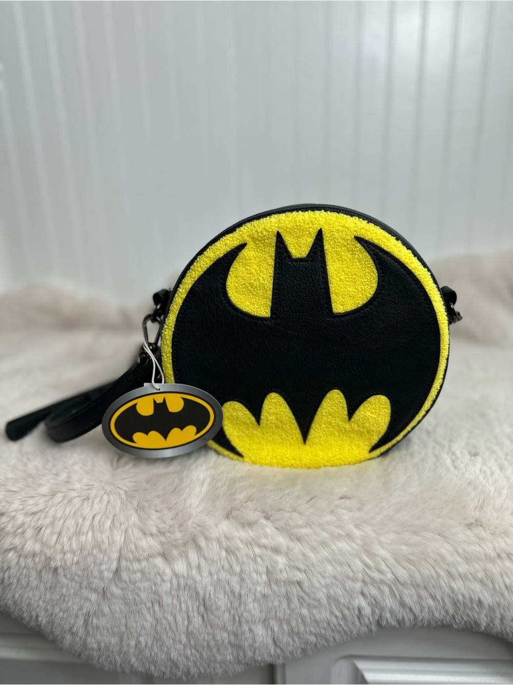 Loungefly DC Batman Chenille Canteen Crossbody Bag